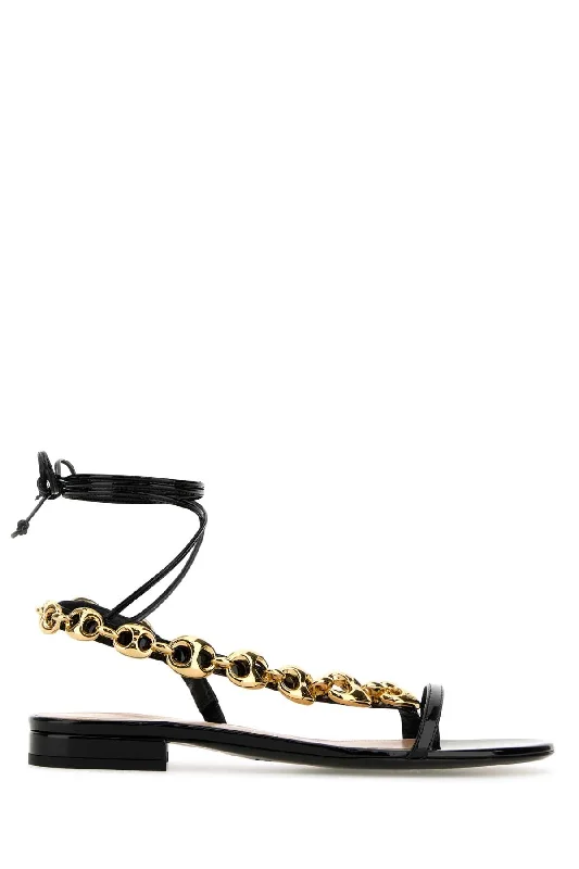 GUCCI Leather Chain Sandals