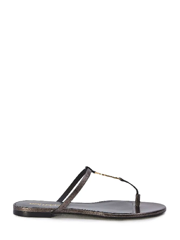 SAINT LAURENT Cassandra Mini Flat Sandals for Women