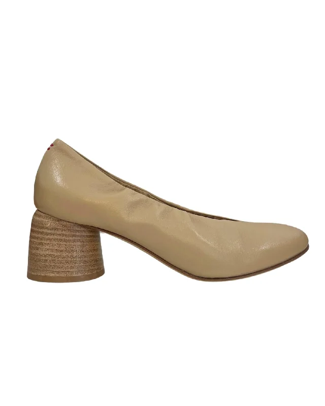 Women's Round Toe Pump Shoes In Deserto/natural