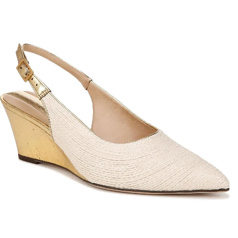 Tessa 2 Womens Woven Pointed Toe Slingback Heels