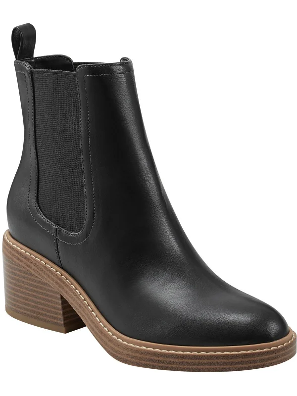 Modesty 2 Womens Faux Leather Pull On Ankle Boots