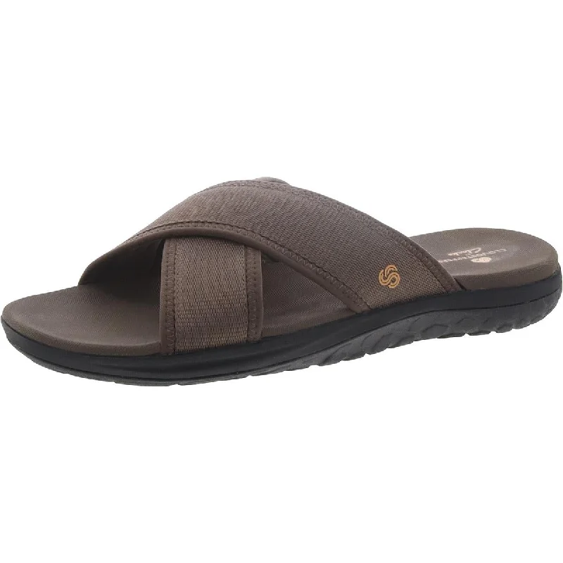 Cloudsteppers by Clarks Mens Step Beat Sail Criss-Cross Slip-On Slide Sandals