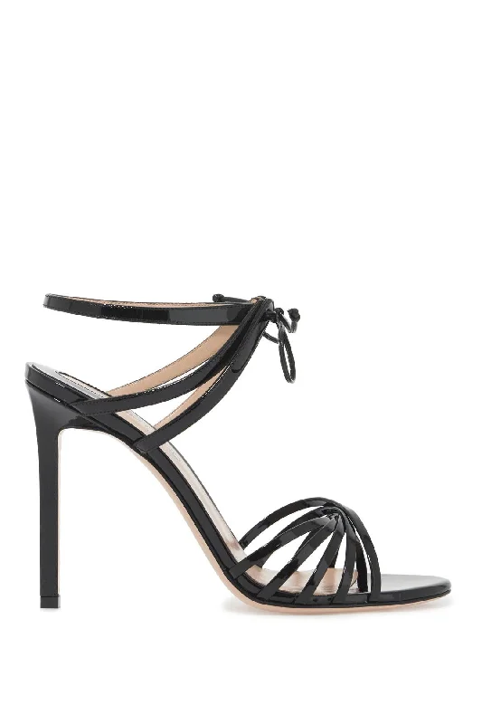 TOM FORD Glossy Patent Leather Criss-Cross Sandals