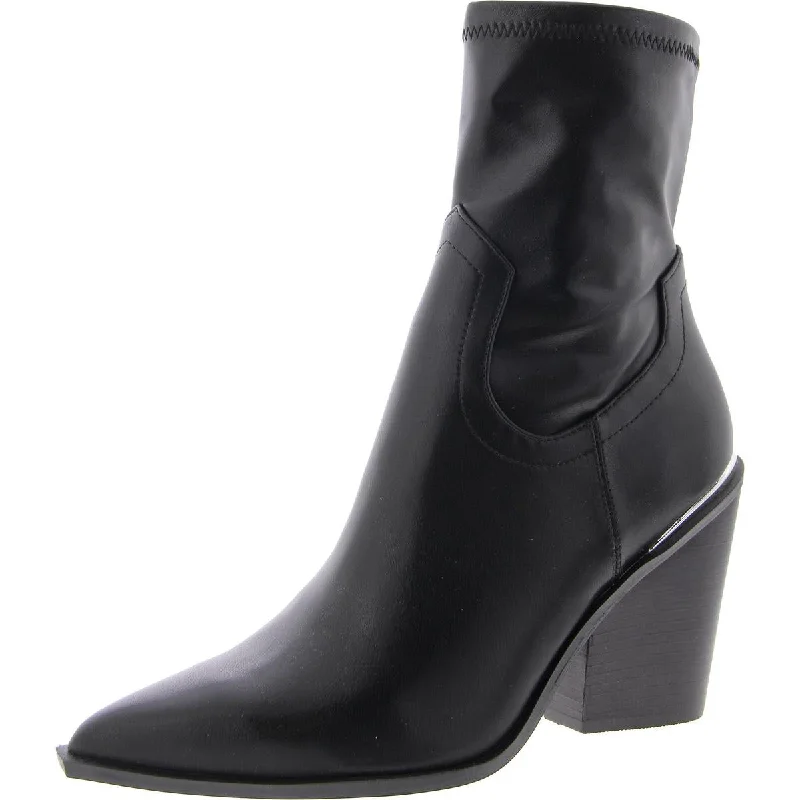 Striker Womens Faux Leather Solid Mid-Calf Boots