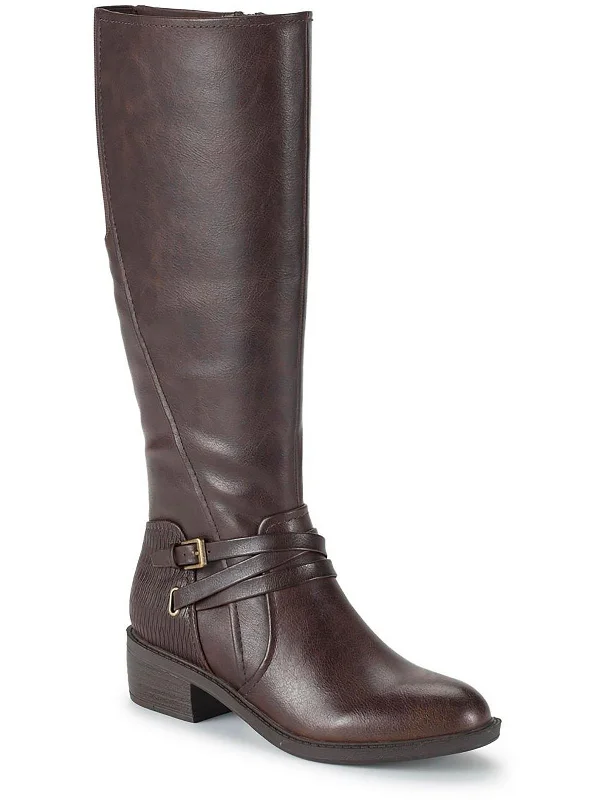 Stratford Womens Faux Leather Mid-Calf Boots