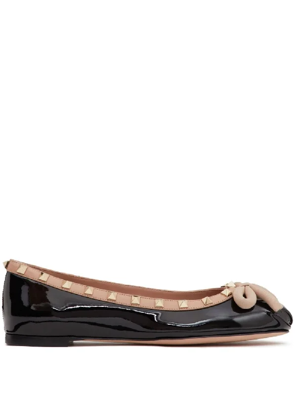 VALENTINO GARAVANI Rockstud Leather Ballet Flats