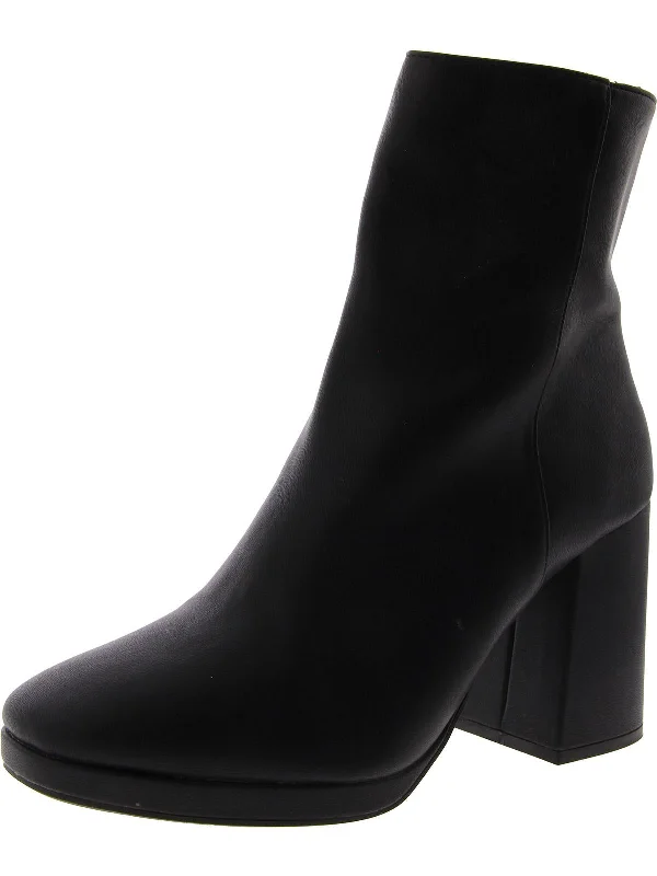 Gracen 18 Womens Faux Leather Block Heel Mid-Calf Boots