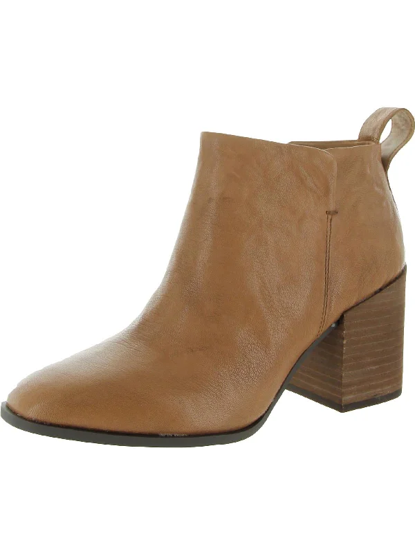 Lyssa Womens Leather Square Toe Ankle Boots