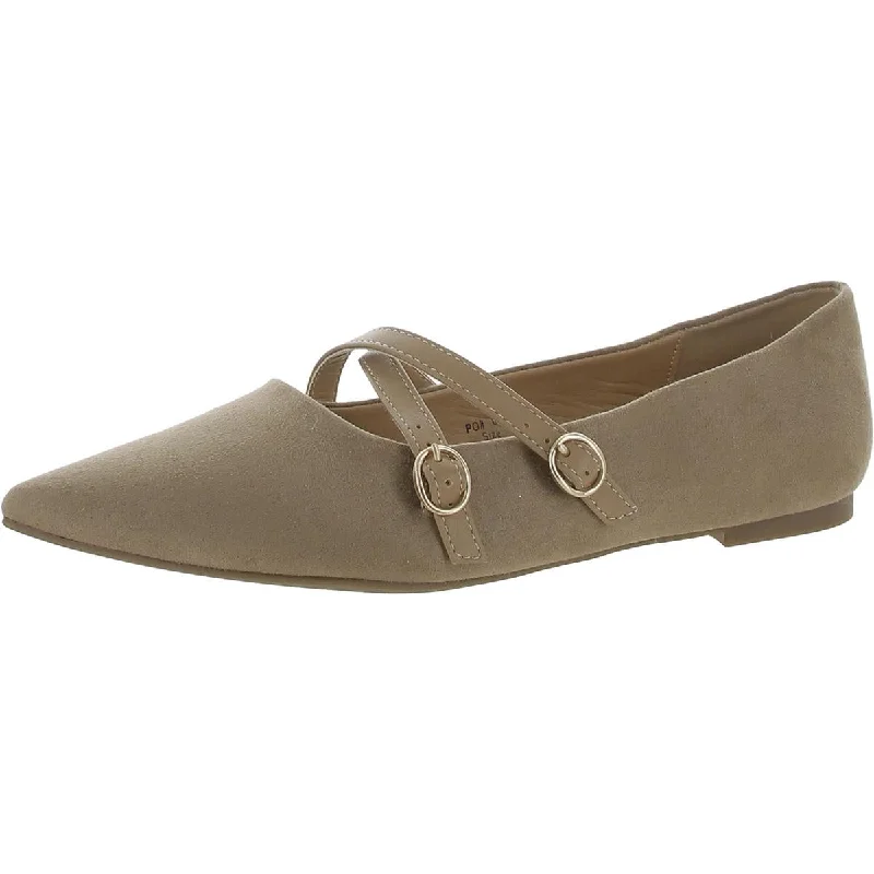 Journee Collection Womens Faux Suede Pointed Toe Mary Janes