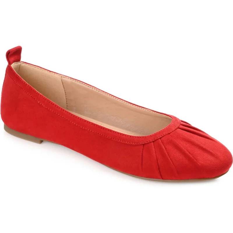 Journee Collection Womens Tanya Faux Suede Slip-On Ballet Flats