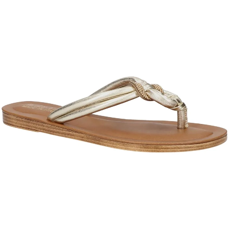 Bella Vita Womens Zev-Italy Faux Leather Thong Sandals