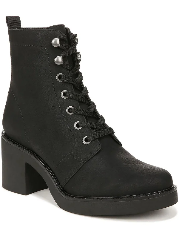 Rhodes Womens Zipper Lace-Up Combat & Lace-Up Boots