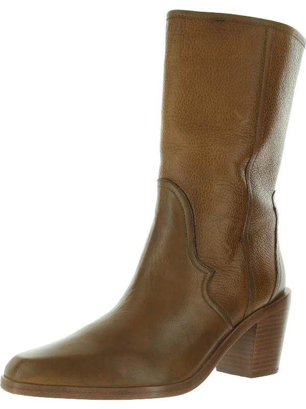 Ryann Womens Leather Mid-Calf Cowboy, Western Boots