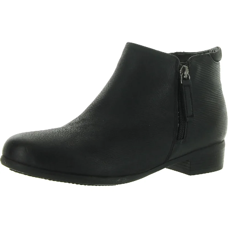 Womens Faux Leather Round toe Ankle Boots