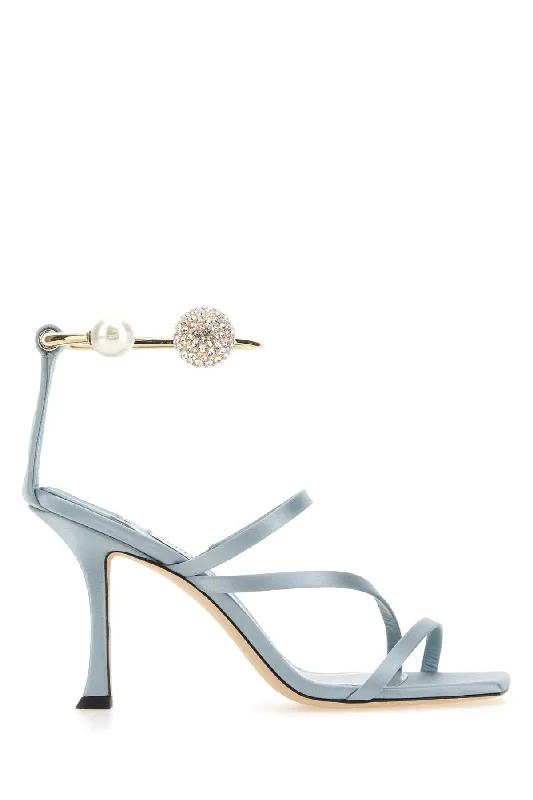 JIMMY CHOO Stunning Satin Mini Heeled Sandals - 9 cm