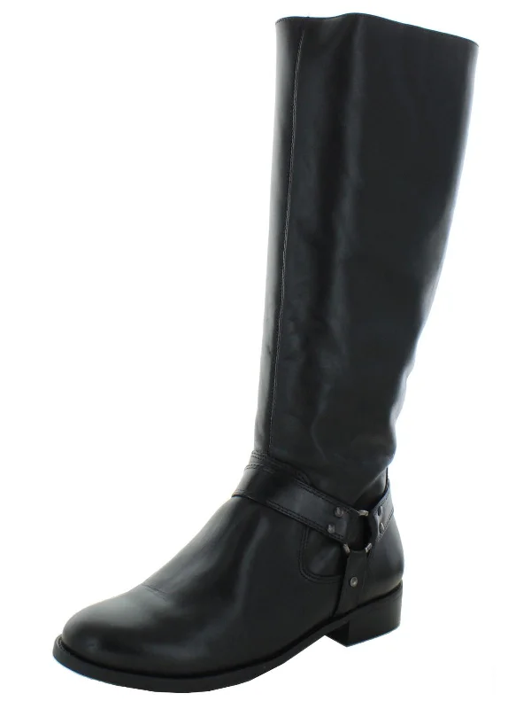 Kristen Womens Leather Knee High Riding Boots