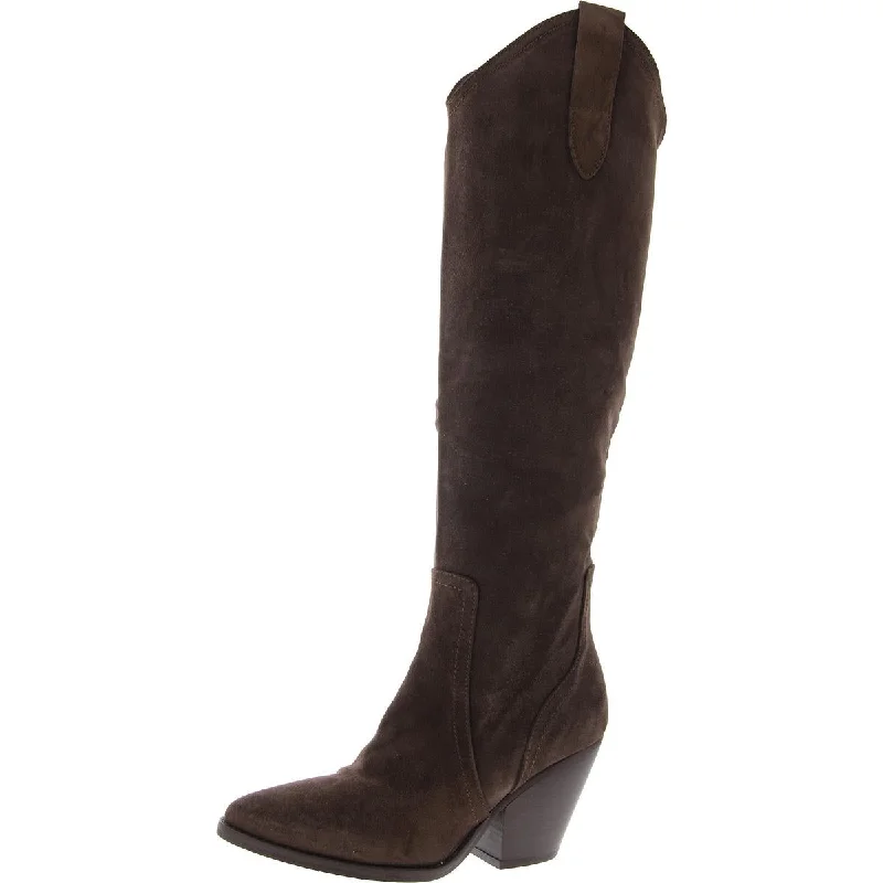 Vittoria Womens Suede Solid Knee-High Boots