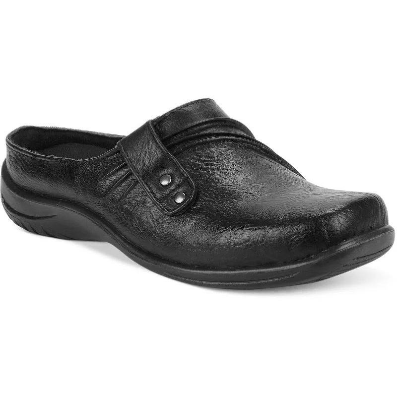 Easy Street Womens Holly Faux Leather Slip On Clogs