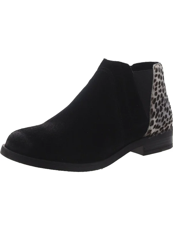 Demi2 Beat Womens Mixed Media Block Heel Ankle Boots