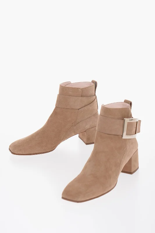 Roger Vivier Suede So Ankle Boots With Squared Toe 5Cm