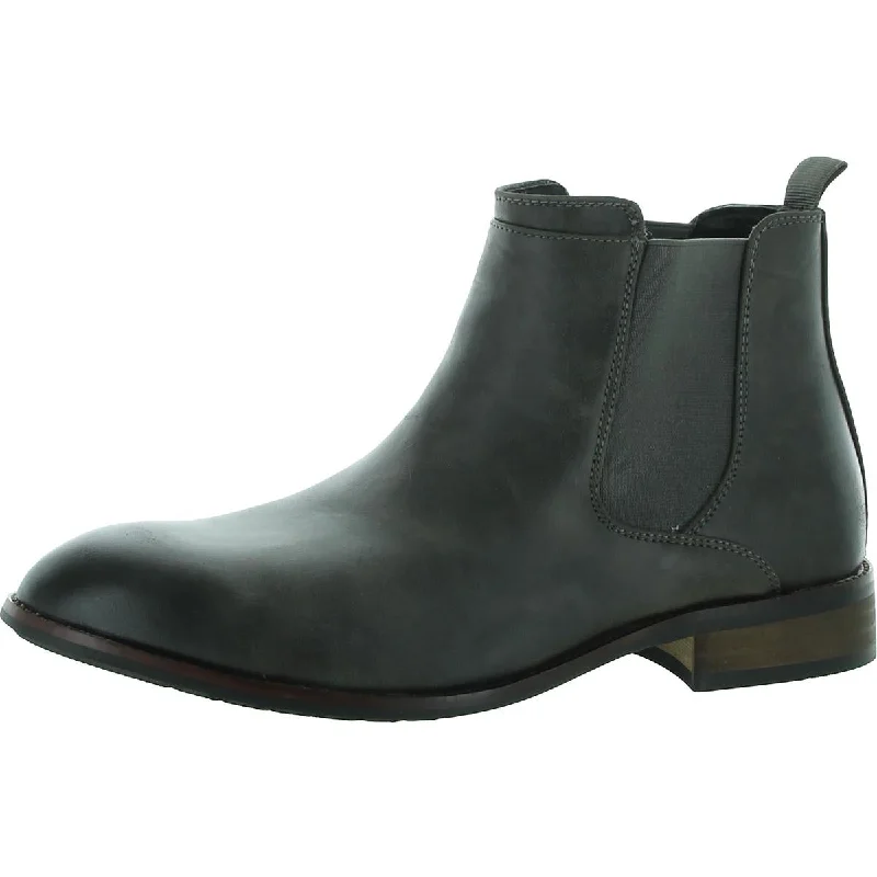 Landon Mens Faux Leather Slip On Chelsea Boots