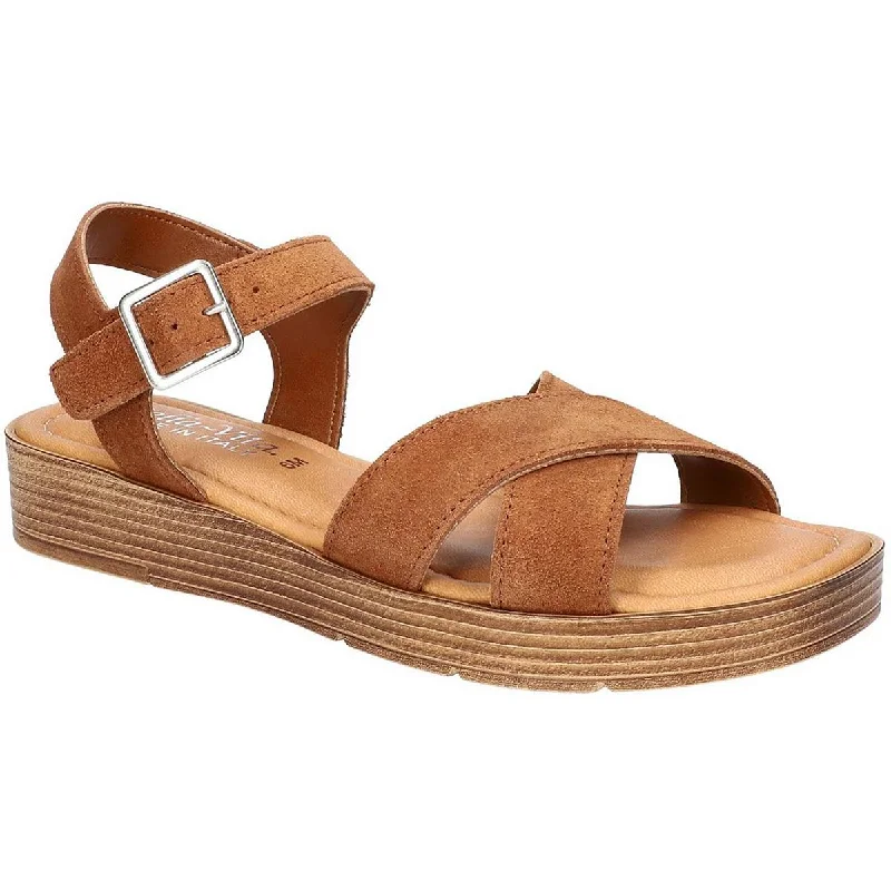 Bella Vita Womens Car-Italy Suede Criss-Cross Front Wedge Sandals