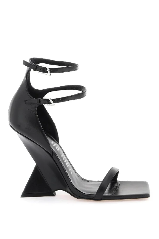 THE ATTICO Leather Grace Sandals with Ankle Straps and Sculpted Heel