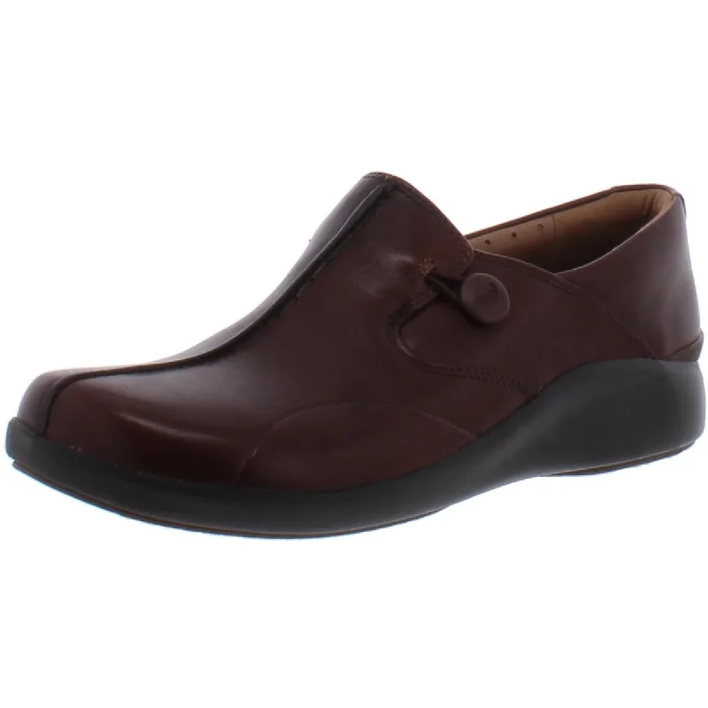 Clarks Womens Un Loop 2 Leather Cushioned Flats