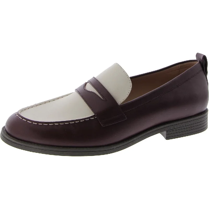 Cole Haan Womens Stassi Faux Leather Penny Loafers