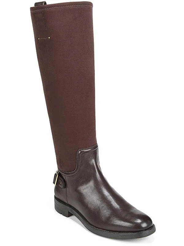 Merina Womens Faux Leather Wide Calf Knee-High Boots