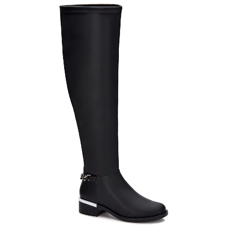 Andrea Tall Riding Boots With Chain Accent