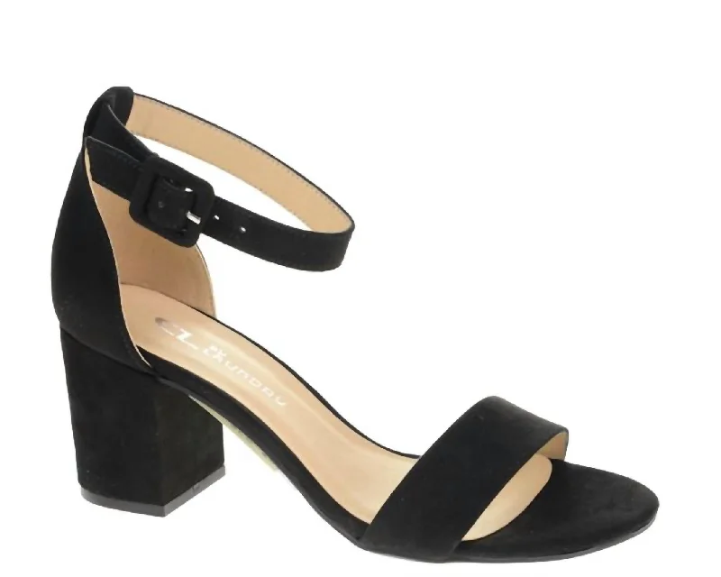 Jody Super Suede Heel In Black