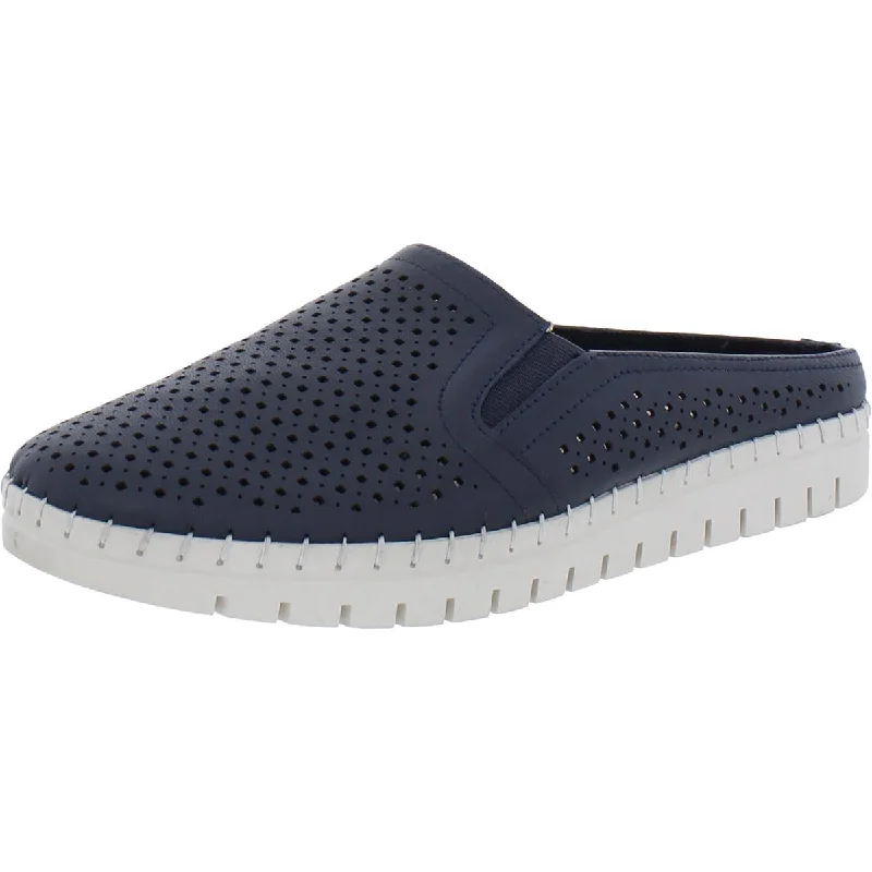 Bella Vita Womens Refresh Leather Perforated Mules