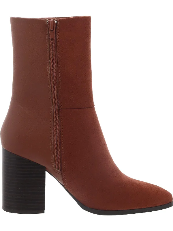 Womens Faux Suede Zipper Mid-Calf Boots