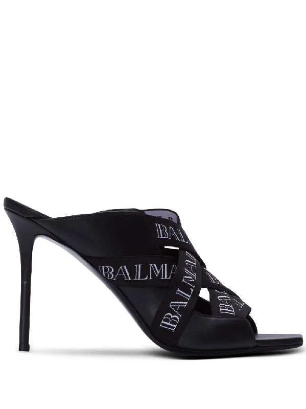 BALMAIN Flat Ruby Logo Sandals for Women