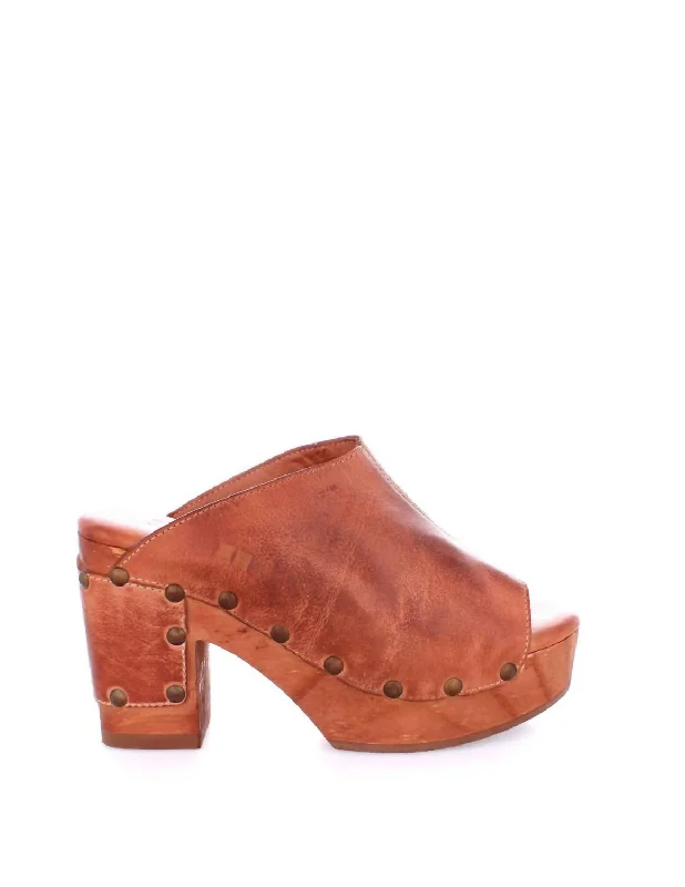 Deva Clog Flatform Heel In Cognac Dip Dye