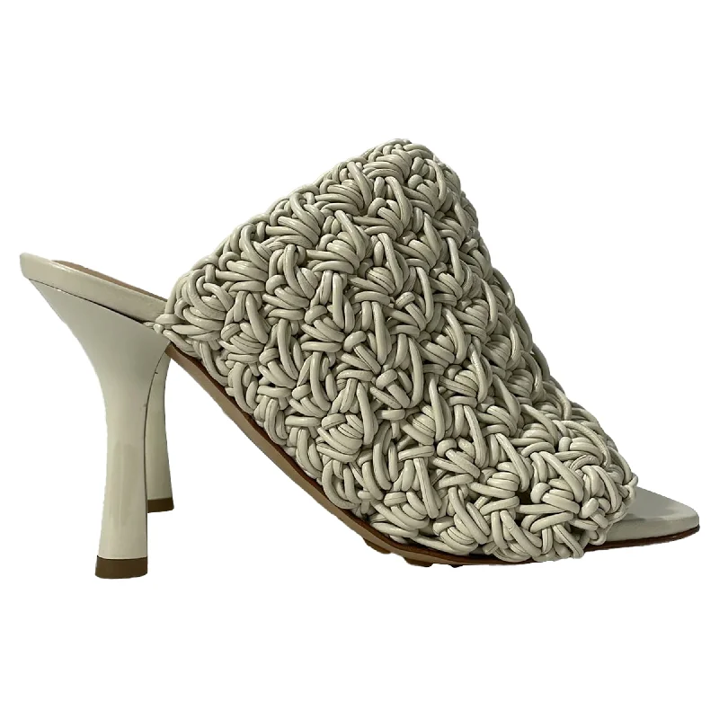 Bottega Veneta The Board Open-Toe Mules in Cream Leather