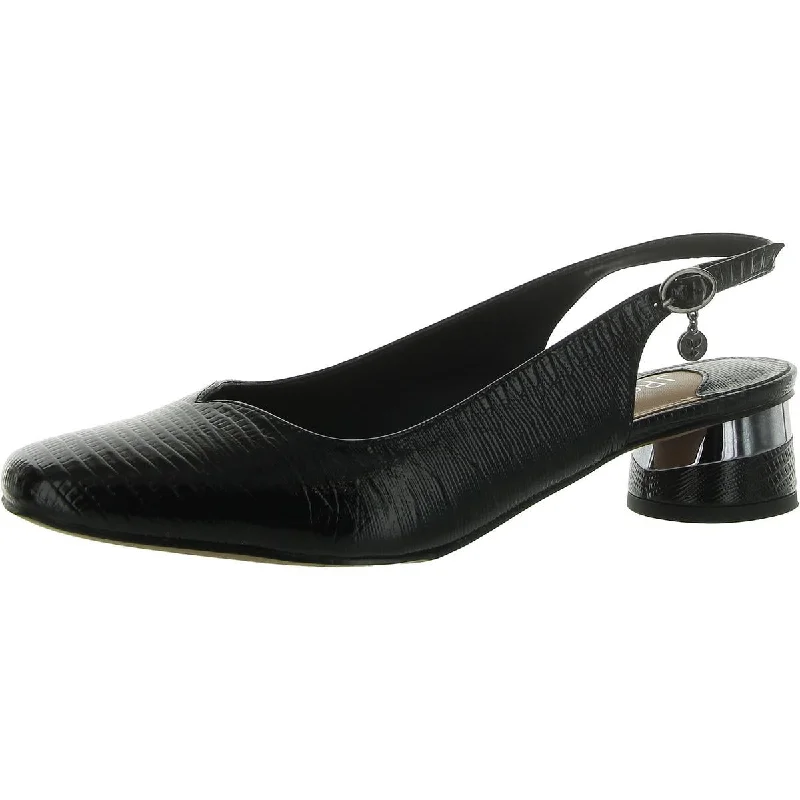 J. Renee Womens Patent Square toe Slingbacks