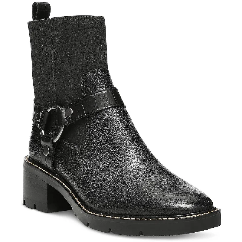 Vachetta Womens Leather Zip Up Ankle Boots