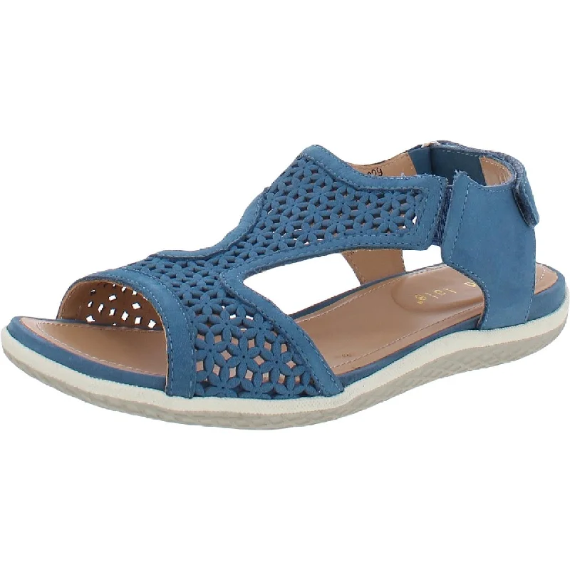 David Tate Womens Lazer Nubuck T-Strap Sport Sandals