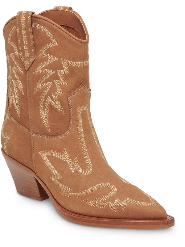 Runa Womens Nubuck Block Heel Cowboy, Western Boots