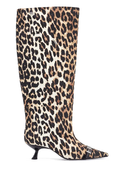 Ganni Women's Animal Print Fabric Boots