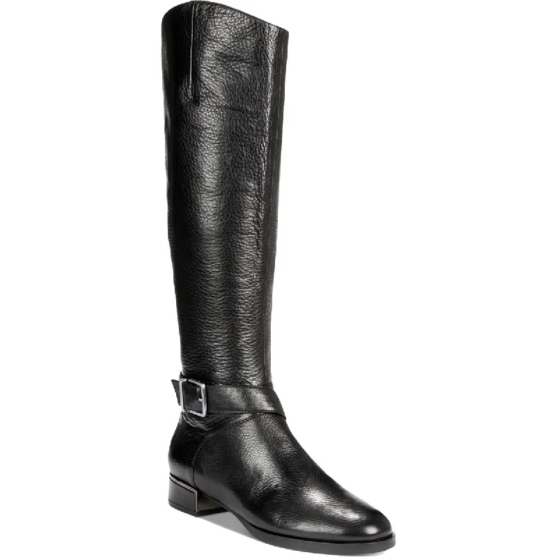 Branden Buckle Womens Leather Knee-High Riding Boots