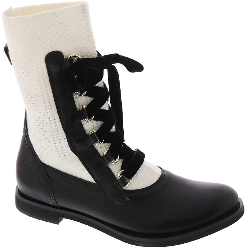 Lux Sock Camper Womens Leather Slip On Ankle Boots