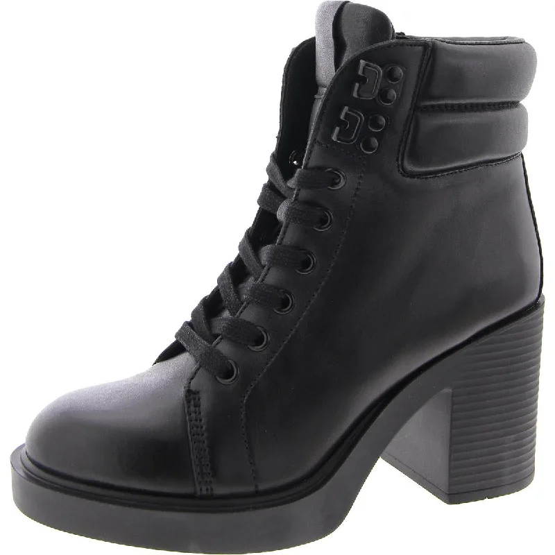 Orion Womens Leather Ankle Combat & Lace-Up Boots