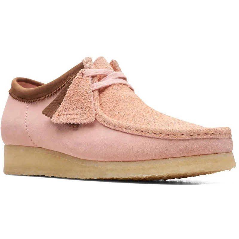 Clarks Womens Wallabee Suede Fringe Lace Up Flats