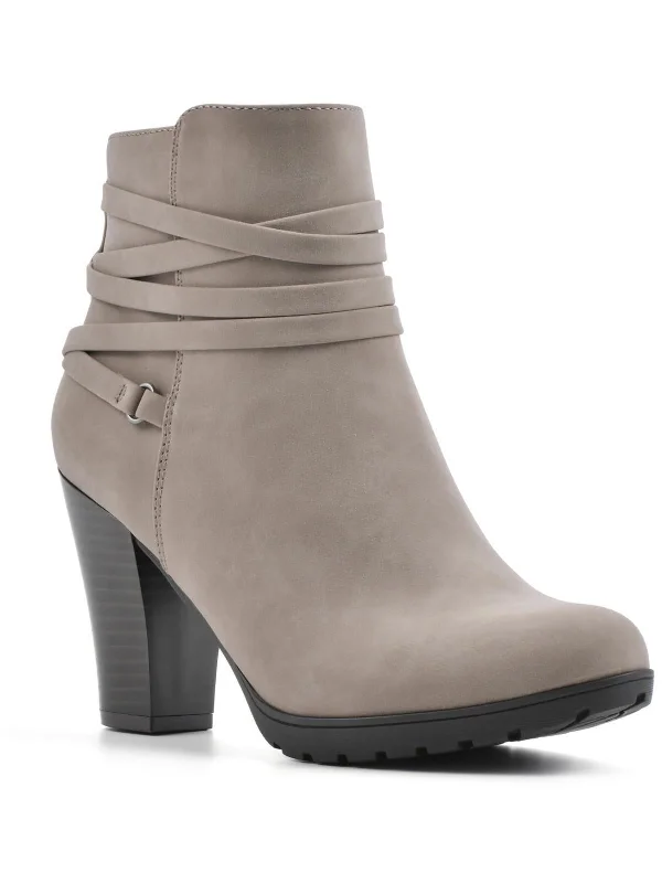 Spade Womens Strappy Almond Toe Ankle Boots