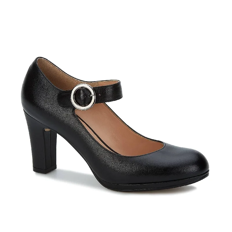 Andrea Leather Heels With Ankle Strap