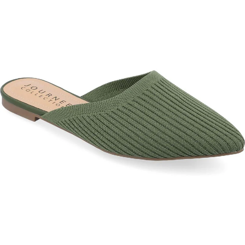 Journee Collection Womens Knit Slip-On Flat Shoes