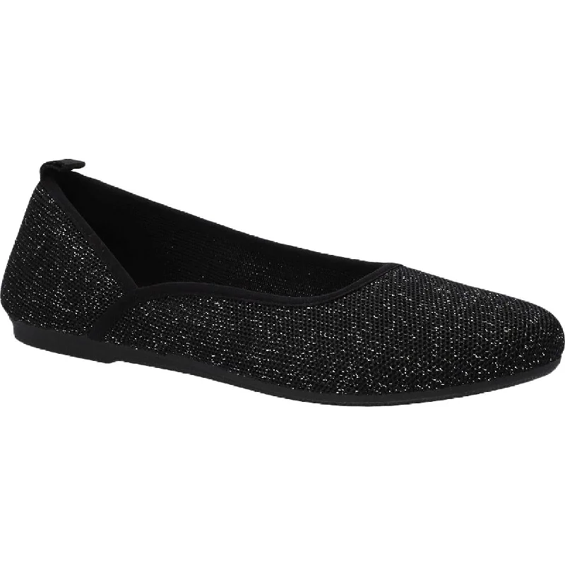 Easy Street Womens Fe Knit Glitter Ballet Flats